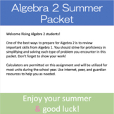 Rising Algebra 2 Summer Packet - Customizable! 