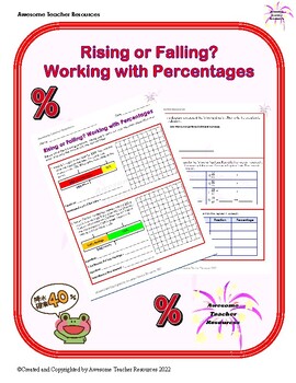 Preview of Rising or Falling? Working with Percentages Worksheet