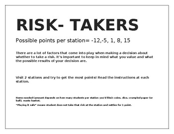 Preview of Risk-Taking Activity