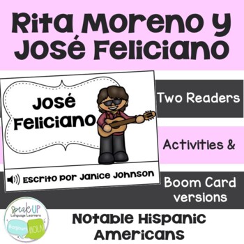 Preview of Moreno & José Feliciano Hispanic Heritage Readers Print & Boom Cards | Spanish