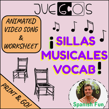 Preview of Ritmo de Sillas Musicales: The Ultimate Game of Vocab Musical Chairs