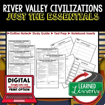 Preview of River Valley Civilizations Outline Notes, Bullet Notes, History Unit Review