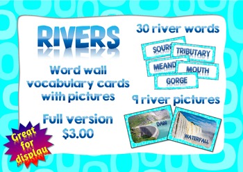 Preview of River words for Word wall