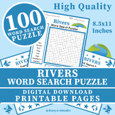 Rivers Word Search Puzzle Worksheet Activity