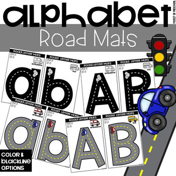 Preview of Road Alphabet Letter Mats - Fine Motor Fun!