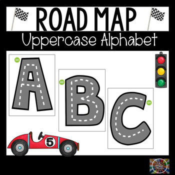 road map uppercase alphabet letters by the therapy mama tpt