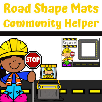 Preview of Road Shape Mats Construction Workers Community Helpers