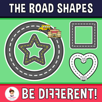 Preview of Road Shapes Clipart Guided Set Transportation Math Geometry 2D