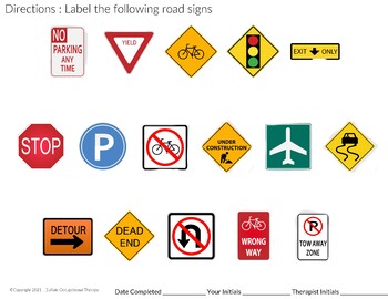 Road Sign Assessment by BOT Portal Resources for Occupational Therapy