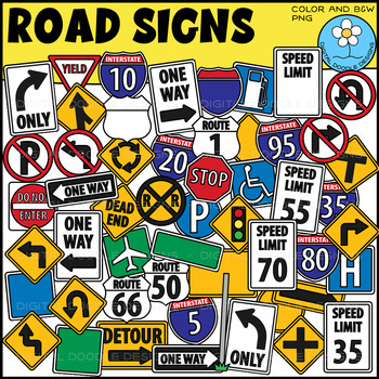 Road Signs Clipart by Digital Doodle Designs | TPT