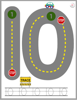 Road Tracing Numbers, Preschool Centers, Kindergarten, Math, Numbers 0-10