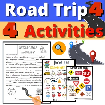 Preview of Road Trip Activity 4 Resource Children Family Car Travel Activity No Prep