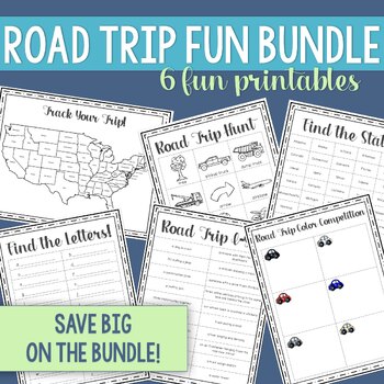 Preview of Road Trip Activities BUNDLE | 6 Games & Scavenger Hunts for your Family Vacation
