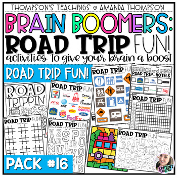 Preview of Road Trip Activities - Road Trip Games, Mazes, Scavenger Hunts, License Plates