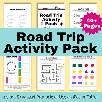 Preview of Road Trip Activity Pack, Scavenger Hunts, Family Road Trip Activities