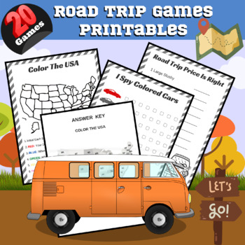 Preview of Road Trip Games Printables AND Digital | Plan a Vacation Project