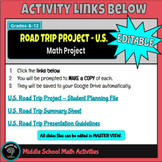 Road Trip Math Project - 6th - 12th Grade