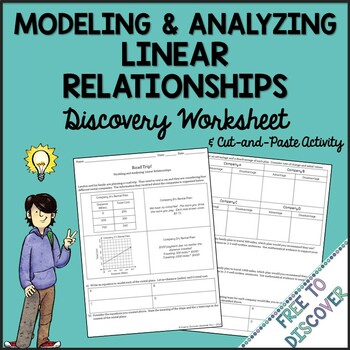 Linear Relationships Worksheet & Cut and Paste Activity by Free to Discover