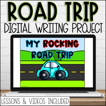 Preview of Digital Road Trip Google Slides Narrative Writing Prompt with Videos