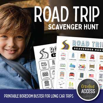 Preview of Road Trip Scavenger Hunt: Printable Car Game Activity