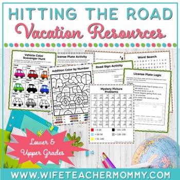 Preview of Road Trip Vacation Binder | Lower and Upper Grades 