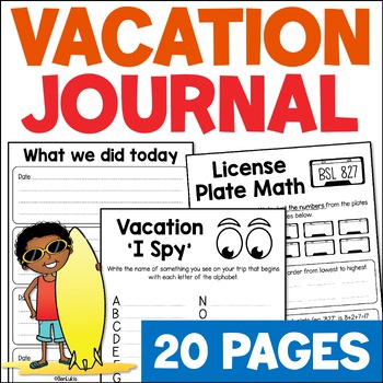 Preview of Road Trip Activities & Vacation Journal - Family Trip Fun Homework Worksheets