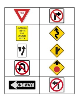 Printable Road, Street, & Traffic Flashcards for Drivers Ed - 80 Flashcards