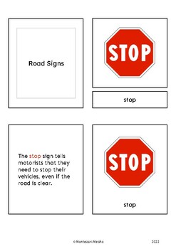 Road signs - Montessori nomenclature by Montessori Meisha | TPT