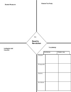 Preview of Road to Revolution Graphic Organizer