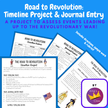 Preview of American Revolution: Timeline Project & Journal Entry - with samples & rubrics!