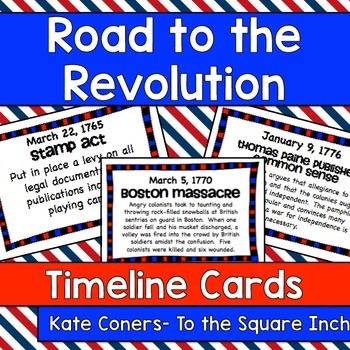 Preview of Road to the Revolution Timeline cards