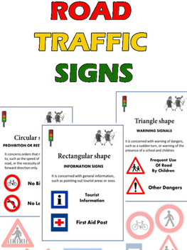 Preview of Road traffic safety signs for kids