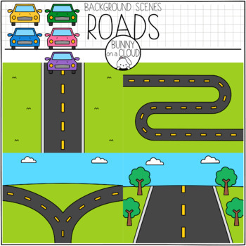 Roads Background Scenes by Bunny On A Cloud by Bunny On A Cloud | TPT