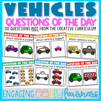 Preview of Roads and Vehicles Questions of the Day | Printable and Interactive Options