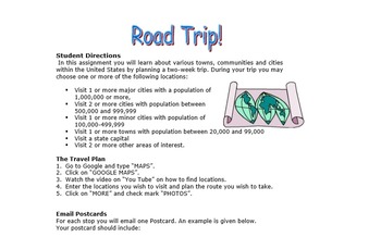 Preview of Roadtrip - Taking A Virtual Trip