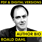 Roald Dahl Author Study Worksheet, Biography Activity, PDF