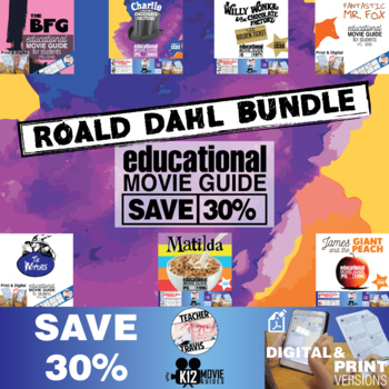 Preview of Roald Dahl Custom Movie Guide Bundle | SAVE 30%