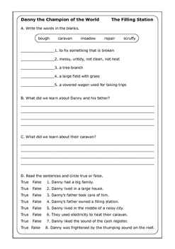 Roald Dahl "Danny the Champion of the World" worksheets by Peter D