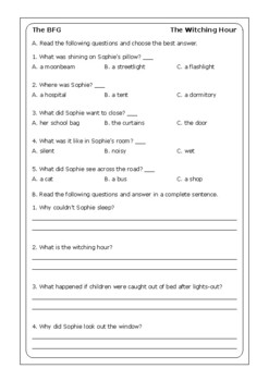 Roald Dahl "The BFG" worksheets by Peter D | Teachers Pay Teachers