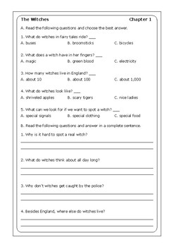 Roald Dahl "The Witches" worksheets by Peter D | TpT