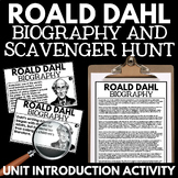 Roald Dahl Unit - Biography Scavenger Hunt - Reading Passa