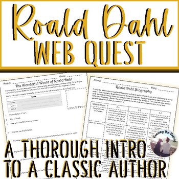 Preview of Roald Dahl Web Quest Author Study Lesson Biography Writing Activity