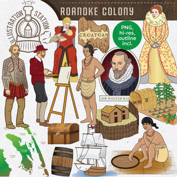 Preview of Roanoke Colony Clip Art, American History Clip Art