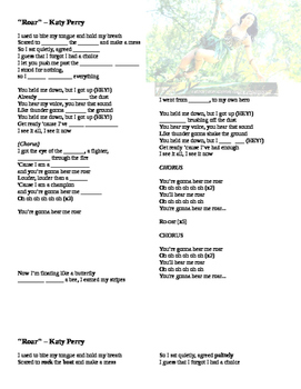ESL song - Kety Perry - Roar - Lesson Plan