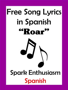 Preview of Roar Song Lyrics in Spanish