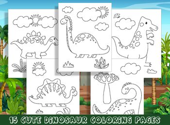 25 dinosaur clipart & coloring pages offer some prehistoric fun, at