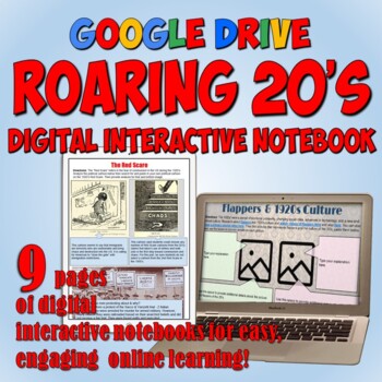 Preview of Roaring 20's Google Drive Interactive Notebook Digital Resources & Activities