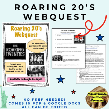 Preview of Roaring 20's Webquest (1920's)
