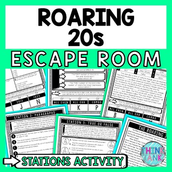 Preview of Roaring 20s Escape Room Stations - Reading Comprehension Activity