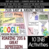Roaring '20s & Great Depression Interactive Notebook Activ
